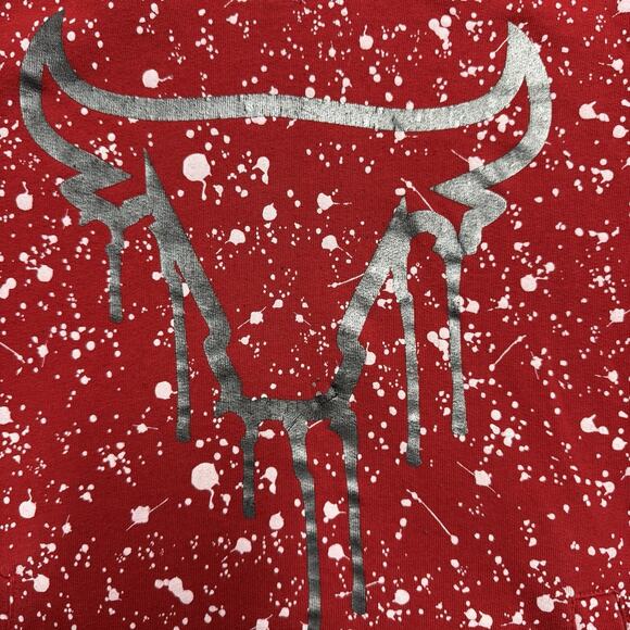 Switch Remarkable Chicago Bulls Hoodie Youth XL 7 Red Splatter Paint Long Sleeve - Picture 5 of 9